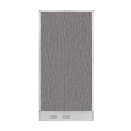 Versare Hush Panel Configurable Cubicle Partition 3' x 6' Slate Fabric w/ Cable Channel 1856319